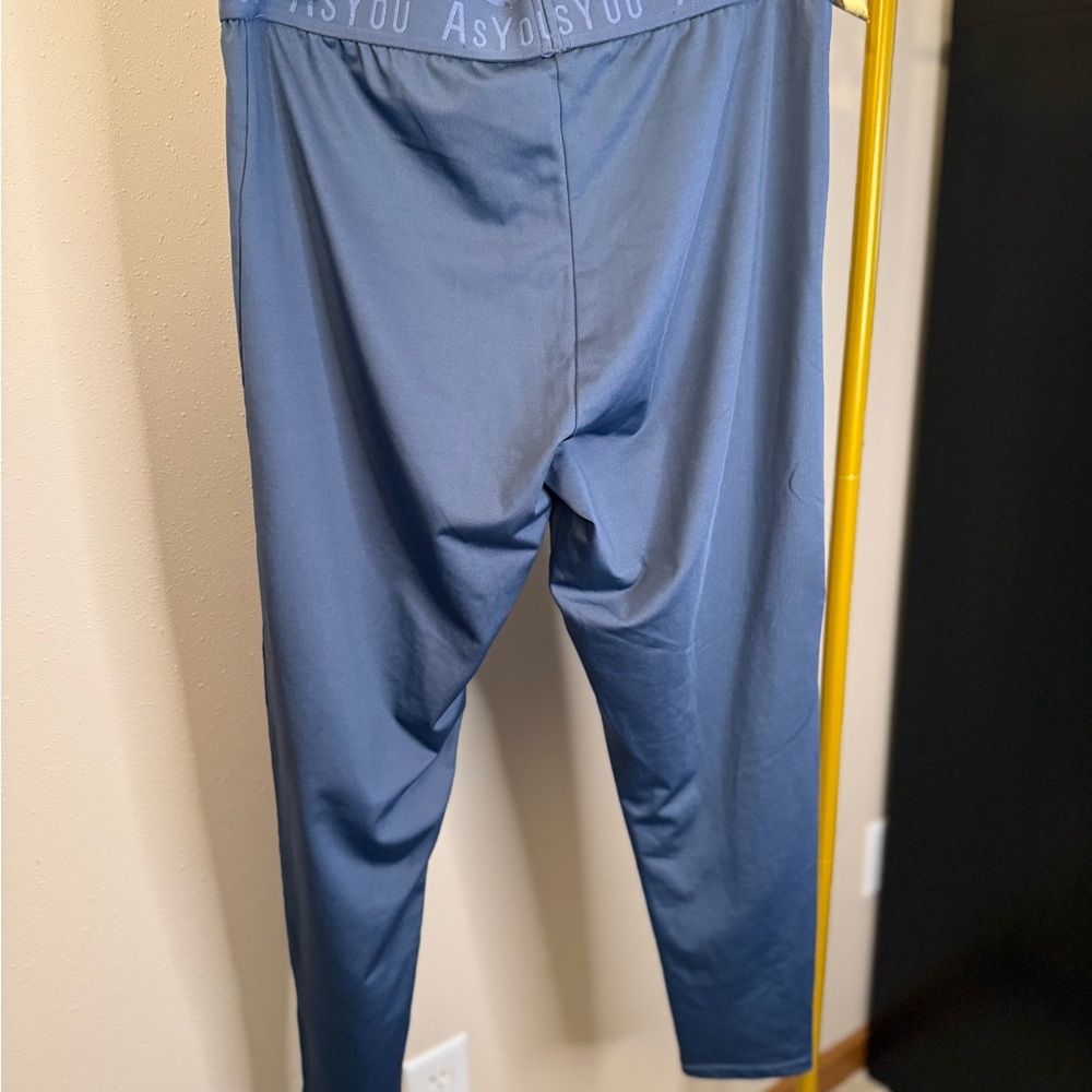 ASOS AsYou Blue Gray High Waisted Leggings Stretch Minimalist Athleisure size 6 - Picture 7 of 9